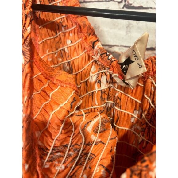 Jody California vintage orange floral sleeveless maxi dress women's size small? - Picture 5 of 6